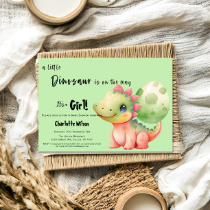 Invitación Ducha de Bebé Un Pequeño Dinosaurio Está En Camino