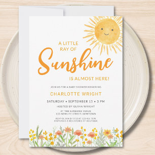 Invitación Ducha de bebé Un pequeño rayo de sol