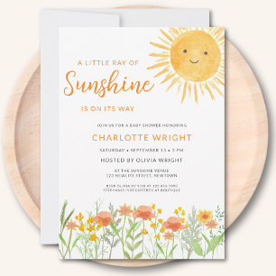 Invitación Ducha de bebé Un pequeño rayo de sol