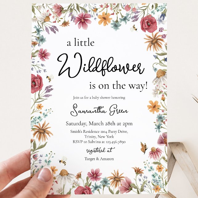 Invitación Ducha de Bebé "Una Pequeña Flor Silvestre" (Subido por el creador)