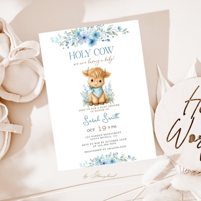 Invitación Ducha de Bebé Vaca Sagrada Niño (Subido por el creador)