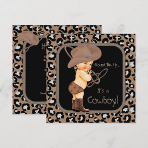 Invitación Ducha de bebé vaquera country western