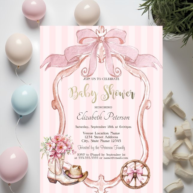 Invitación Ducha de bebé Vaquera de Arco de Cuadro  (Subido por el creador)