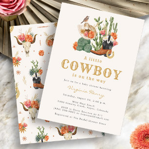 Invitación Ducha de Bebé Vaquera del Oeste