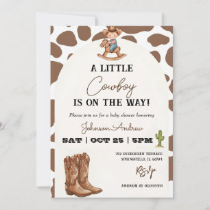Invitación Ducha de bebé vaquera del oeste americano