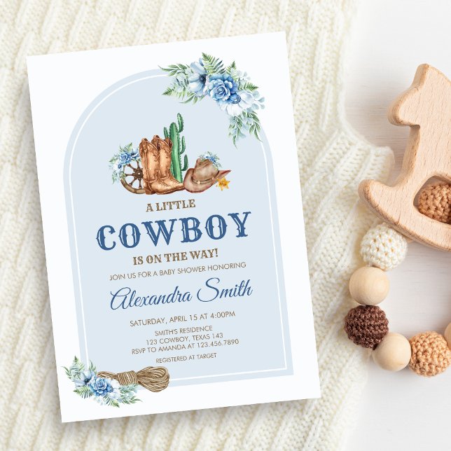 Invitación Ducha de Bebe Vaquero (A Little Cowboy Baby Shower Invitation)