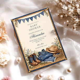 Invitación Ducha de bebé vaquero de mezclilla