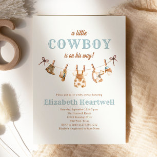 Invitación Ducha de bebé vaquero occidental de línea de ropa