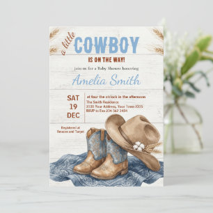 Invitación Ducha de Bebé Vaquero Pequeño