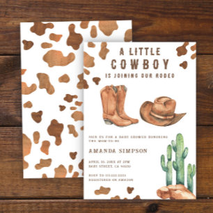 Invitación Ducha de bebé Vaquero Pequeño Rodeo Occidental