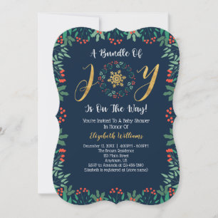 Invitación Ducha de Bebé Verde Navidad Haz de Alegría