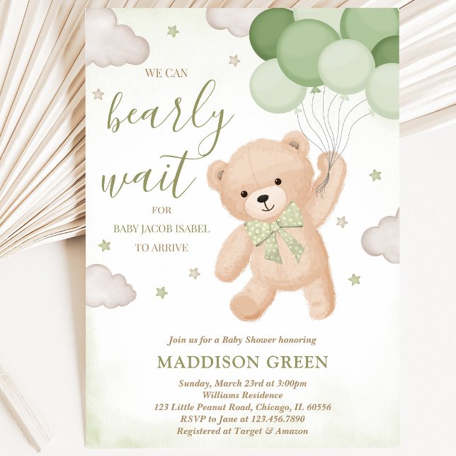 Invitación Ducha de Bebé Verde No Podemos Esperar (Subido por el creador)