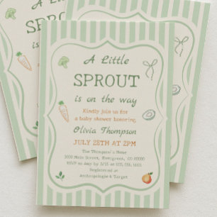 Invitación Ducha de Bebé Verde Un Pequeño Brote