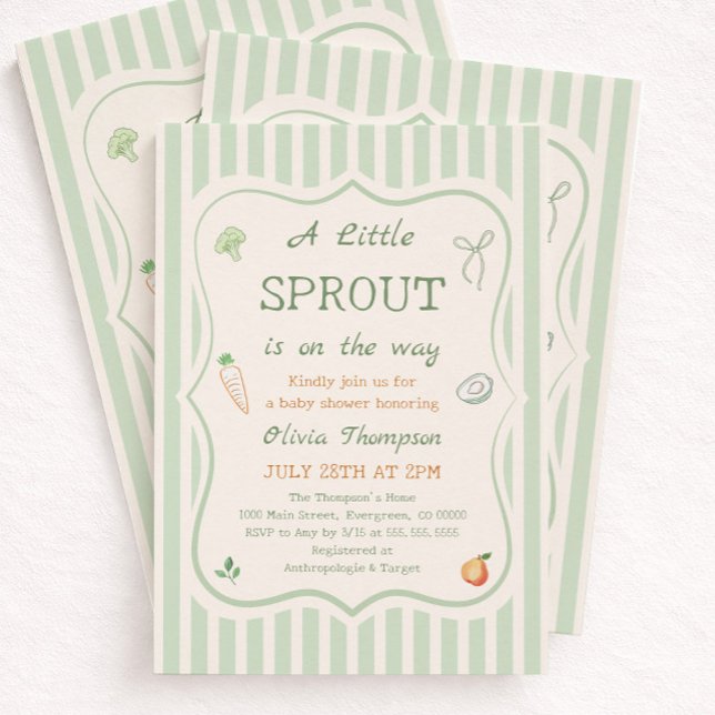 Invitación Ducha de Bebé Verde Un Pequeño Brote (Subido por el creador)