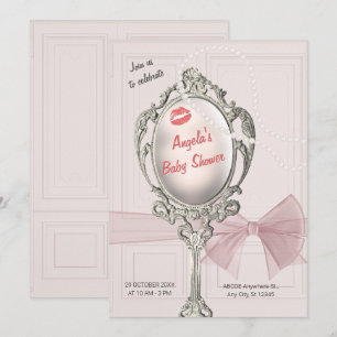 Invitación Ducha de bebé vintage clásica femenina