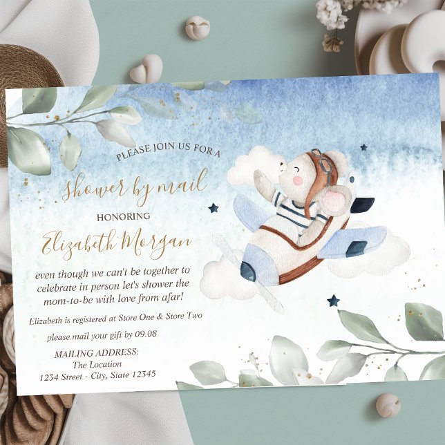 Invitación Ducha de bebé virtual Airplane Mouse por correo (Subido por el creador)