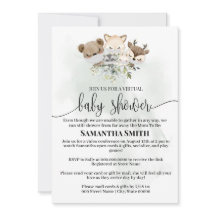 Ducha de bebé virtual de animales forestales Woodl