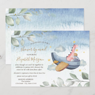 Invitación Ducha de bebé virtual de avión Dino por correo