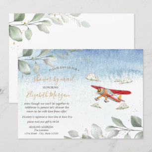 Invitación Ducha de bebé virtual de avión por correo