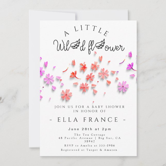 Invitación Ducha de bebé Wildflower Love Is in Bloom (Anverso)