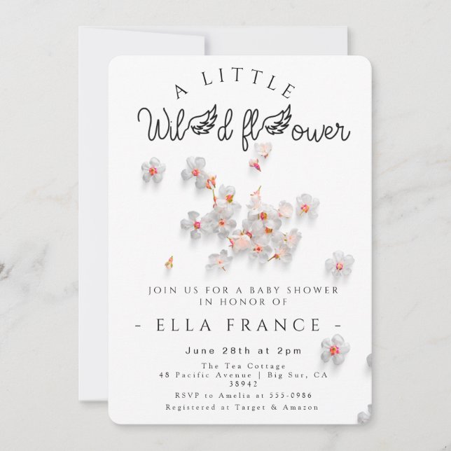 Invitación Ducha de bebé Wildflower Love Is in Bloom (Anverso)