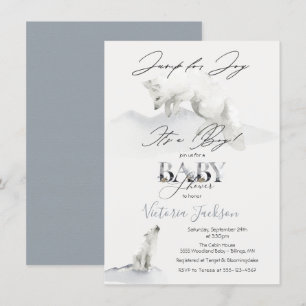 Invitación Ducha de bebe Winter Snow Artic White Fox