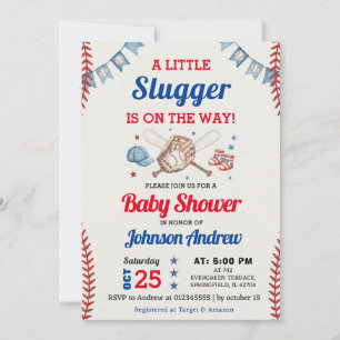 Invitación Ducha de béisbol personalizada para bebé novato Es