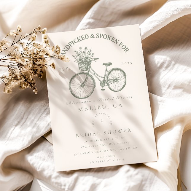 Invitación Ducha de bicicleta floral escogida a mano (Subido por el creador)