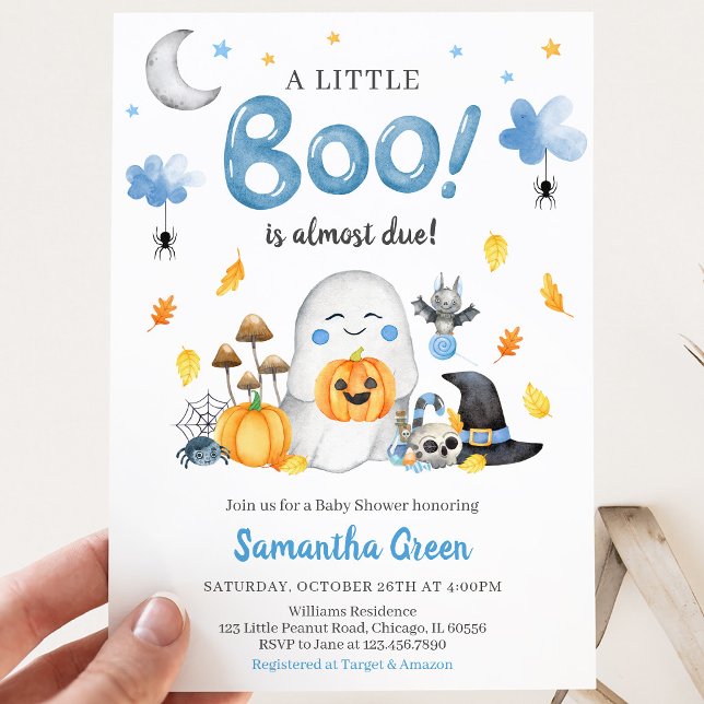 Invitación Ducha de Blue A Little Boo Baby (Subido por el creador)