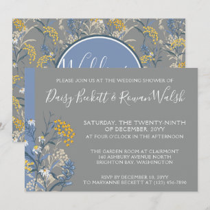 Invitación Ducha de Boda Amarillo de Margarita Botánica y Azu