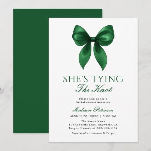 Invitación Ducha de Boda Arco de Esmeralda Ella Está Atando e