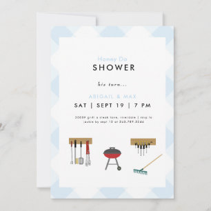 Invitación Ducha de Boda Azul para Parejas Honey Do