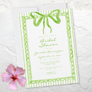 Invitación Ducha de boda caprichosa de rayas de arco de acuar