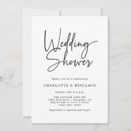 Invitación Ducha de Boda con Guión Simple