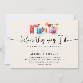 Invitación Ducha de boda de cóctel | Parte de compromiso
