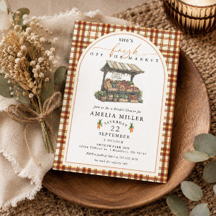 Invitación Ducha de Boda de Cuadros de Otoño Fresh Off The Ma