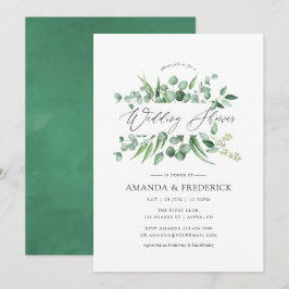 Invitación Ducha de boda de eucalipto acuarela