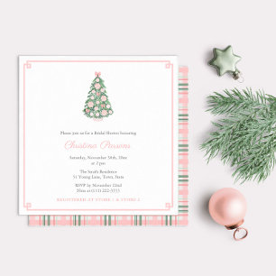 Invitación Ducha de Boda de la Chinoiserie verde rosado de va