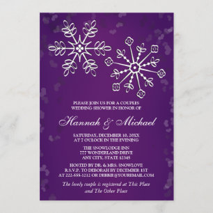 INVITACIÓN DUCHA DE BODA DE LAS PAREJAS DE FRENO PURPLE