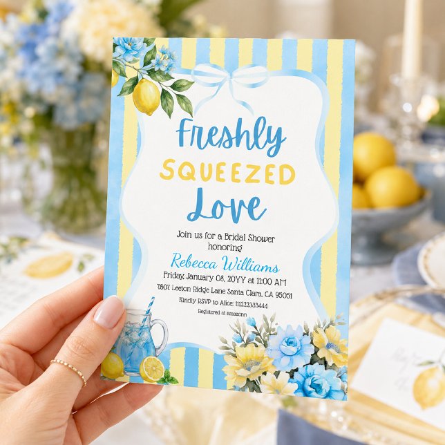 Invitación Ducha de Boda de Limón Arcoíris Azul Exprimido Fre (Subido por el creador)