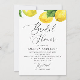 Invitación Ducha de boda de limón de color cítrico acuático