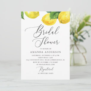 Invitación Ducha de boda de limón de color cítrico acuático