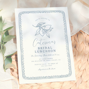 Invitación Ducha de Boda de Limón Dibujado a Mano Caprichoso