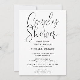 Invitación Ducha de Boda de Parejas Elegantes Modernas