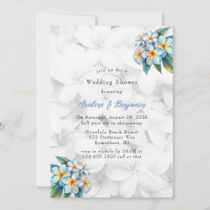Invitación Ducha de boda hawaiana floral de Frangipani