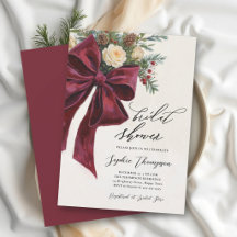 Ducha de boda moderna de Navidad en borgoña