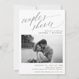 Invitación Ducha de boda o pareja de fotos románticas moderna