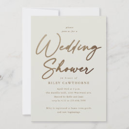 Invitación Ducha de Boda para Parejas con Guión Dorado Simple