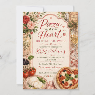 Invitación Ducha de Boda Pizza My Heart