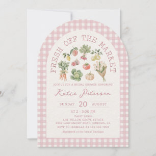 Invitación Ducha de Boda Rosa Fresca del Mercado